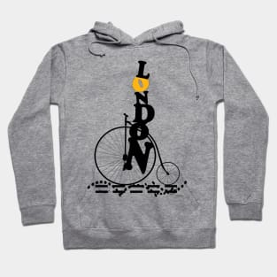 London riding a Penny Farthing Bike Hoodie